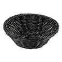 Poly Woven Basket Round, 9-1/2" Diam.x3-1/2"H, Black