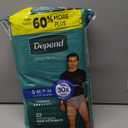 Depend Fresh Protection Adult Diapers, Incontinence Underwear for Men, Disposable, Maximum, Small/Medium, Grey, 32 Count,