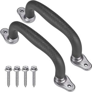 SELEWARE Black Playground Safety Handles, Non-Slip Kids Playground Grab Handles, Durable Indoor Outdoor Playset Hand Grips for Playhouse, Treehouse, Climbing Frame, Jungle Gym, Swing Set, 2 Pack