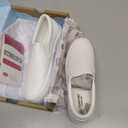 JABASIC Women Casual Slip On Platform Loafers Comfortable Walking Shoes (5M,White)