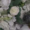 Ling's moment 17.5" Tall Standing Artificial Flowers Arrangements 4 pcs Wedding Aisle Runner Chair Decorations White Sage Centerpieces for Ceremony Reception Rose Floral Party Outdoor Decor