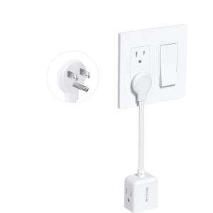 TROND Flat Outlet Extender with 6 Inch Cord - ETL Listed Flat Plug Extension Outlet Splitter Adapter, Electrical 3 Way Multi Wall Plug Extender for Home Office Dorm Room Cruise Ship Travel, White