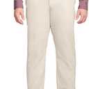 IZOD Men's Big and Tall Performance Stretch Flat Front Pant (44W x 34L, Warm Pearl)