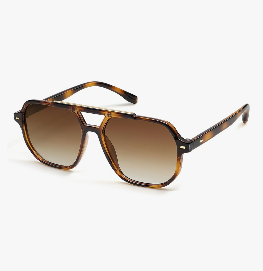 SOJOS Retro Trendy Aviator Polarized Sunglasses Men Women Vintage 70s Square Stylish Frame Sun Glasses SJ2283