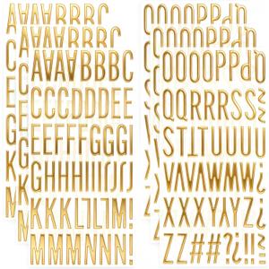 6 Sheets Gold Letter Stickers, 312 Pcs 3D Puffy Alphabet Stickers for Scrapbooking, Waterproof Self-Adhesive Golden Foam Letter Stickers for Grad Cap Decoration Sign DIY Crafts Art Making