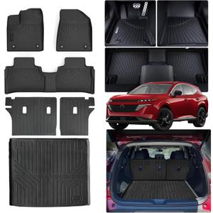 Floor Mats & Trunk Mat for 2025 Nissan Murano with Cargo Liners Accessories Backrest Mat TPE All Weather Protection Car Floor Liners