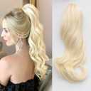 14 Inch Ponytail Extension - Claw Clip in Ponytails Hair Extension, Curly Pony Tails Hair Extensions, Clip on Ponytail, Easy&Long Use, Daily Wear(Platinum blonde highlights)