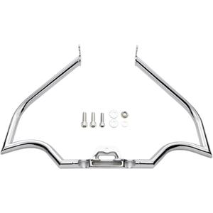 MoKitDora Meathook Crash Bar 1.25" Fat Engine Guard Compatible with Harley Softail 2018-UP Fat Boy Street Bob Heritage Classic Low Rider Sport Glide Deluxe Slim, Silver