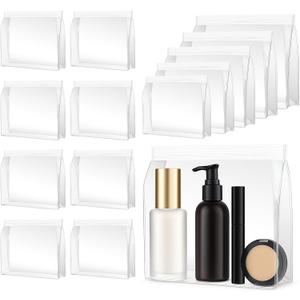 30 Pack Clear Makeup Bag Organizer Cosmetic Zipper Pouch TSA Approved Small Travel Pouches for Toiletries Transparent EVA Reusable Water-resistant Plastic Gift Bags Bulk, 5 Sizes, 6 Packs of Each (Assorted Sizes (6-11 x 5-8 x 1.5-2.8 In))