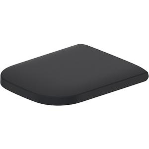 Duravit 0064591300 Happy D.2 Elongated Closed-Front Toilet Seat with Soft Close and Quick Release - Anthracite Matte