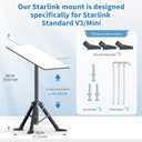 Starlink Gen 3/ Starlink Mini Tripod Stand with Pipe Adapter, Outdoor Portable Starlink Mounting Kit for Camping and RV Travel