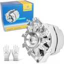 New Chrome 1 Wire Self Exciting Alternator High Output 120Amp Replacement for GM 305 350 BBC SBC 10SI for Chevy for Buick Street Rod Hot Rod