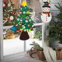 DIY Felt Christmas Tree with 38 Pcs Ornaments, 3.2Ft Felt Xmas Tree for Montessori Indoor Christmas Door Wall Windows Hanging Party Supplies New Year Decorations
