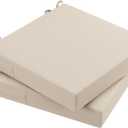 AAAAAcessories Outdoor Seat Cushions for Chairs, Waterproof, Fade-Resistant Patio Furniture Replacement Cushions, 20" x 20" x 3", Set of 2, Beige
