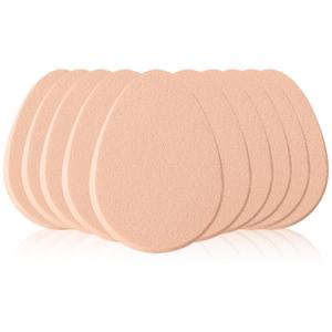 10 Pcs Flat Edge Makeup Sponges Latex-Free Blending Sponge Set for Liquid, Cream & Powder Foundation, Dry & Wet Use for Flawless Natural Finish, Non-Absorbent Beige