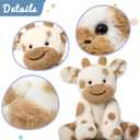 Hopearl Adorable Plush Cow Toy Floppy Dairy Cattle Soft Stuffed Animal Cute Birthday Gifts for Boys Girls Kids Toddlers, Light Brown, 9''