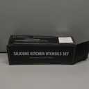 Silicone Cooking Utensil Set, Umite Chef 15pcs Silicone Cooking Kitchen Utensils Set, Non-stick - Best Kitchen Cookware with Stainless Steel Handle - Black Kitchen Utensils minor damage on the container