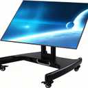 Mobile TV Mount Stand, Low Height Monitor Cart with Wheels for 32-65 inch Flat Curved Screen TV, LED LCD, Height Adjustable, 90Adjustable Viewing Angle