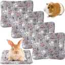 4 Pack Ultra Soft Dog Cat Bed Mat with Cute Prints Reversible Fleece Dog Crate Kennel Pad Cozy Washable Thickened Hamster Guinea Pig Pet Bed Mat for Small Animals(13 x 10 Inches, Light Gray)