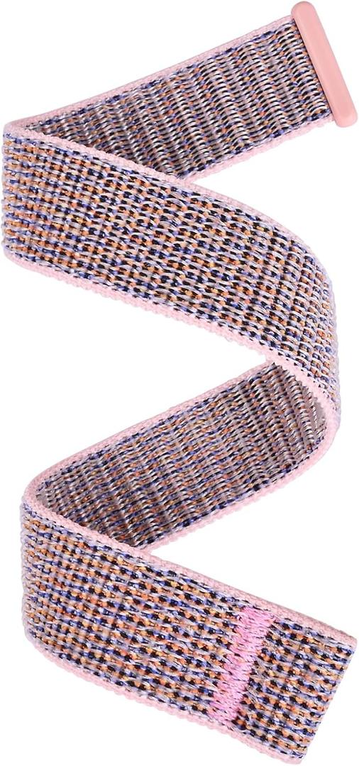 Watchband Compatible with Garmin vivosmart HR/HR+ Replacement Bands - Woven Nylon Strap with Hook and Loop ((12#) Pink Sand)