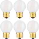 Beonllay LED Light Bulbs 40 Watt Equivalent E26 LED Bulb 4W Dimmable Frosted Globe Light Bulbs, 2700K Warm White G16.5 Light Bulb, 6 Pack