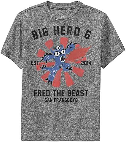 Disney Big Hero 6 Fred Collegiate Boys Short Sleeve Tee Shirt, YM
