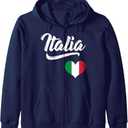 Italy Gift Flag Italy Vintage Italia Italiano Italian Zip Hoodie, Small, Navy Blue