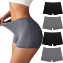 Ekouaer Boyshort Panties Women's Soft Underwear Briefs Invisible Hipster 3 Pack Seamless Boxer Brief Panties Large