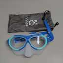 Vvinca 2 Pcs Kids-Swim-Goggles with Nose Cover, Swimming Diving Mask Wide View Anti Fog UV Anti Shattered Lens for Kids 3-5 (01-mirrored Black Green & Light Blue)