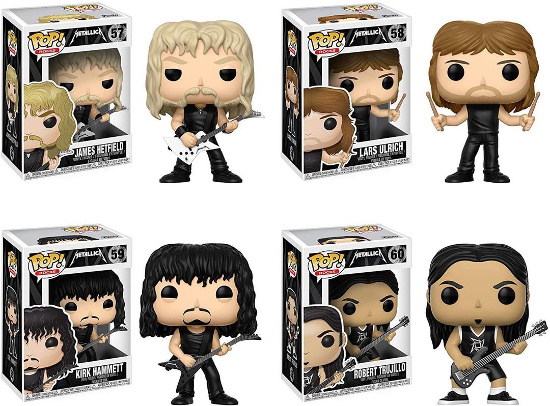 Funko Music POP! Metallica James Hetfield Lars Ulrich Kirk Hammett Robert Trujillo Collectible Set