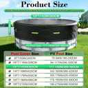 12Ft Round Pool Cover for Above Ground Pools, Safety Solar Pool Covers with Reflective Strips, Rope and Luminous Nails, Upgraded Thicker Oxford, PU Tarp Snug, UV Protected, Windproof, Tear Resistant
