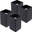Square Steel Furniture Riser 4Pcs Black, 1.97-2.75 Inch Rising Height, Fit 1.5 Inch Leg, Supports 4000 lbs Heavy Duty Furniture Feet Lifter with Felt Pad for Under Bed Storage Desk Sofa Chair