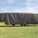 Camco ULTRAGuard 30 to 32-Ft Fifth Wheel RV Cover - Features Zipper Entry Doors & Covered Air Vents - Crafted of Spunbond Polypropylene - Storage Bag for RV Storage & Organization (45754)