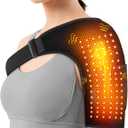 Yabuu Heated Shoulder Wrap Pad with Massager for Arm Pain Relief,Electric Massager Heating Pad with 3 Vibration and Heat Settings hot Therapy for Shoulder for Women Men Gift (No Power Bank)