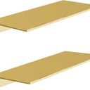 Metal Wall Shelves Set of 2, Brushed Gold Floating Shelf, 30CM Wall Decorative Shelf for Photos, Collectibles, Vases, Trinkets, Crafts, Trophy, etc. Shower Caddy (11.7 x 4.9 inch)