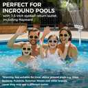 Adjustable Pool Fountain with 5 Nozzles for Above Ground and Inground Pools, 360 Direction Control with 2 Adapter, High-Efficiency Cooling Waterfall Sprinkler and Aerator (2025 Upgrade) (White)