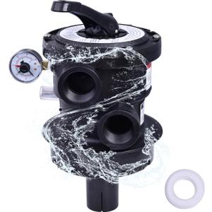 SP0714T Top-Mount Multi Port Valve Compatible with Hayward VariFlo, Replacement for Hayward Above-Ground Pro or VL Series Sand Filter, 1.5 FIP Plumbing, 7-Position Control Valve (Black)