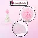 Half Birthday Party Hat, 6 Month Celebration, White and Pink with Gold Number, Glitter Party Decoration