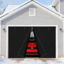 Winter Garage Door Screen,9 x 8Ft Garage Door Insulation Kit 1 Car, Magnetic Thermal Insulated Door Cover Curtain,Heavy Duty Garage Privacy Screen, Weatherproof Soundproof, Blackout