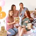 4 x WERNNSAI Baby Girl Kraft Wrapping Paper Roll - 1 Roll 17 x 33 ft Baby Shower Wrapping Paper for Girls Kids Birthday Gift Wrap Supply Woodland Animals Design New Born Party Favor