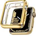 top4cus 38mm Case Soft Flexible Lightweight Anti-Scratch Overall Protective 38mm Iwatch Waterproof Cover Case Shiny Workout Shockproof Bumper Compatible with Apple Watch Series 3/2/1 - Gold