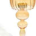 Desk Lamp Shaped Glass Candle Holders - Glass Hurricane Candleholders Crystal Decorative Candle Stand for Table Wedding Dinning Centerpieces Party Supplies Decor Amber