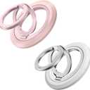 SYNCWIRE Magnetic Phone Ring Holder for MagSafe [2 Pack], 360 Rotation Dual Sided Magnet Grip Cell Phone Ring Stand Finger Kickstand Compatible with iPhone 17 16 15 14 13 12 Pro Max fits MagSafe