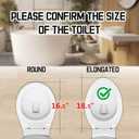 Elongated(Oval) Toilet Seat, Quick-Attach Hardware Metal Hinges, Heavy Duty, Slow Soft and Quiet Close, Durable and Sturdy, Easy to clean, Fits Elongated(Oblong) Toilets, White(18.5)