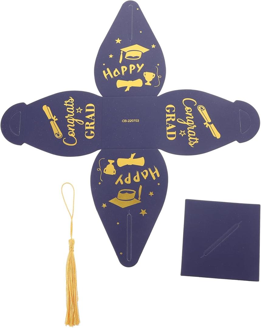 Unique Bachelor's Hat Candy Boxes 50pcs Graduation Party Favor Boxes Elegant Paper Candy Case