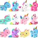 12Pcs Mini Plush Unicorn Stuffed Animals Unicorn Party Favors Bulk Toys Assortment 4.8" Inch Keychain Goodie Bag Stocking Stuffers Fillers Kid Girl Birthday Gift Carnival Prize, Unicorns Party Favors