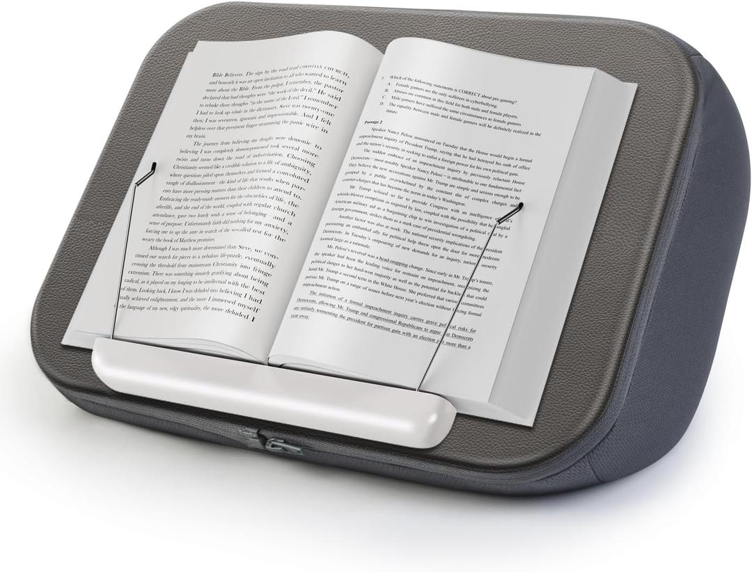 elitehood Book Stand, Comfortable Book Stand with Pillow Pad for Hand Free Reading in Bed, Bed Book Lap Holder - Minimize Neck Strain & Perfect Idea for Book Lovers in Dorm Room or Anywhere (Standard 13.3"10.2")