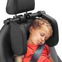 Yoocaa Adjustable Car Headrest Pillow, Road Pal Headrest, U-Shaped Travel Sleeping Pillow for Kids & Adults, Head Neck Support Only Suitable for Car Seat Headrest with Poles, Black