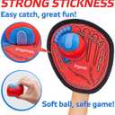 JoyCat Toss and Catch Ball Game with 2 Gloves for Kids & 2 Paddles for Adult or Kids, Outdoor Toys for Family Camping, Beach & Yard Games, Toddler Baseball Glove, Gifts for 3-12 Year Old