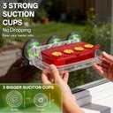 2 Pack Window Hummingbird Feeder with Strong Suction Cup, Plastic Hummingbird Feeders for Outdoors, Built-in Moat,Easy to Clean and Refil (10oz) (2, Red)